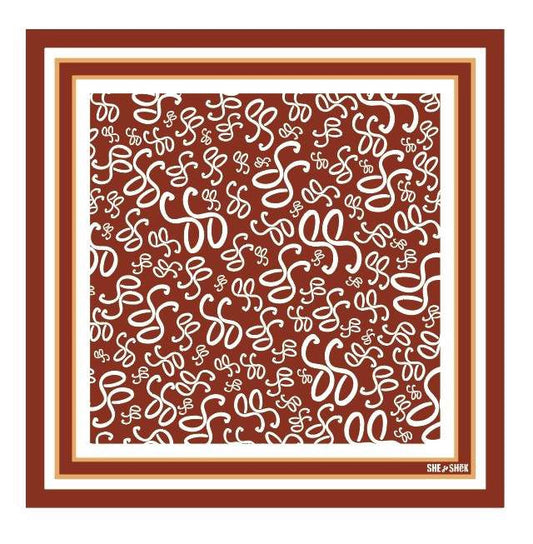 MONOGRAM SILK SCARF BROWN